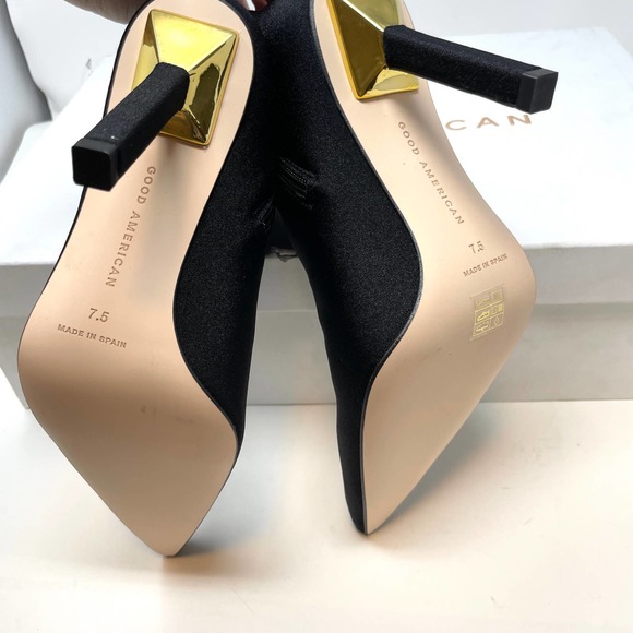 Good American Neoprene Pointed Toe Ankle Booties In Black Size 7.5 New - Picture 9 of 12